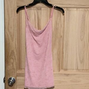 Pink Spaghetti Strap Adjustable Mini Dress